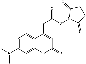 7-(二甲氨基)香豆素-4-乙酸 N-琥珀酰亚胺酯 结构式