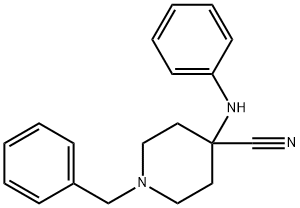 4-苯胺基-1-苄基-4-氰基哌啶 结构式