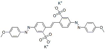 dipotassium 4,4'-bis[(4-methoxyphenyl)azo]stilbene-2,2'-disulphonate 结构式