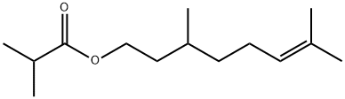 (2-甲基)3,7-二甲基-6-辛烯丙酸酯 结构式