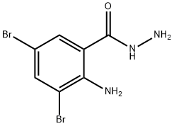 2-氨基-3,5-二溴苯甲酰肼 结构式