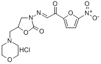 2-Oxazolidinone, 5-(morpholinomethyl)-3-(((5-nitro-2-furoyl)methylene) amino)-, hydrochloride 结构式