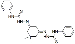 5,5-Dimethyl-1,3-cyclohexanedione bis(4-phenyl thiosemicarbazone) 结构式