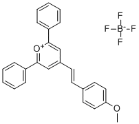 (E)-4-(2-(4-Methoxyphenyl)ethenyl)-2,6-diphenylpyrriliumtetrafluoroborate 结构式