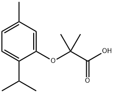 2-甲基-2-(5-甲基-2-丙-2-基-苯氧基)丙酸 结构式