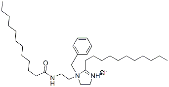 1-benzyl-4,5-dihydro-1-[2-[(1-oxododecyl)amino]ethyl]-2-undecyl-1H-imidazolium chloride 结构式