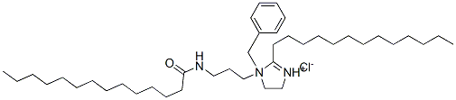 1-benzyl-4,5-dihydro-1-[3-[(1-oxotetradecyl)amino]propyl]-2-tridecyl-1H-imidazolium chloride 结构式