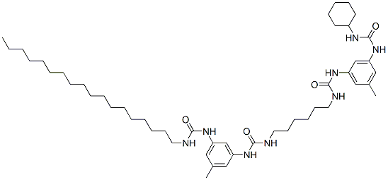 1-[6-[[[[3-[[(cyclohexylamino)carbonyl]amino]-5-methylphenyl]amino]carbonyl]amino]hexyl]-3-[3-methyl-5-[[(octadecylamino)carbonyl]amino]phenyl]urea 结构式