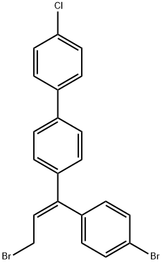 (Z)-4-[3-bromo-1-(4-bromophenyl)-1-propenyl]-4'-chloro-1,1'-biphenyl  结构式