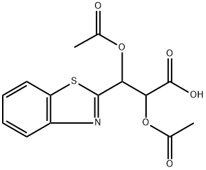 2,3-BIS(ACETYLOXY)-3-(1,3-BENZOTHIAZOL-2-YL)PROPANOIC ACID 结构式