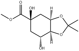 1,3-Benzodioxole-5-carboxylic acid, hexahydro-5,7-dihydroxy-2,2-dimethyl-, methyl ester, (3aR,5R,7R,7aS)- 结构式