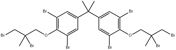 1,1'-(2,2-丙烷二基)二[3,5-二溴-4-(2,3-二溴-2-甲基丙氧基)苯] 结构式