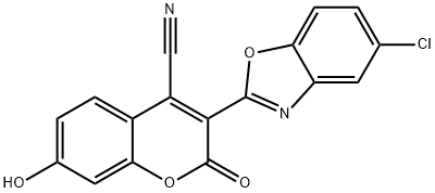 3-(5-氯-2-苯并噁唑基)-4-氰基-伞型酮 结构式