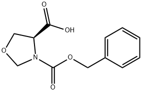 (S)-(+)-3-(苄氧羰基)-恶唑烷-4-羧酸 结构式