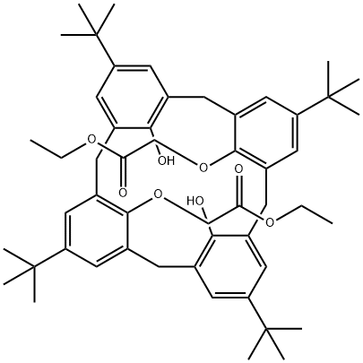 O(1),O(3)-双(乙酸基甲基)对叔丁基杯芳烃 结构式