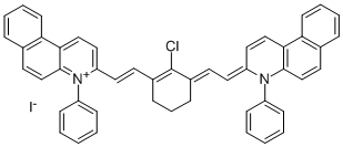 3-[(E)-2-(2-CHLORO-3-((E)-2-[4-PHENYLBENZO[F]QUINOLIN-3(4H)-YLIDENE]ETHYLIDENE)-1-CYCLOHEXEN-1-YL)ETHENYL]-4-PHENYLBENZO[F]QUINOLINIUM IODIDE 结构式