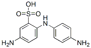 Benzenesulfonic acid, 5-amino-2-[(4-aminophenyl)amino]-, diazotized, coupled with 5,5'-oxybis[1,3-benzenediol], sodium salt 结构式