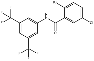 N-[3,5-双(三氟甲基)苯基]-5-氯-2-羟基苯甲酰胺 结构式