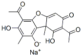 (+)-2,6-diacetyl-1,7,9-trihydroxy-8,9b-dimethyldibenzofuran-3(9bH)-one, monosodium salt 结构式