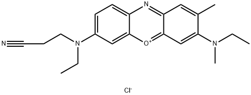 7-[(2-cyanoethyl)ethylamino]-3-(ethylmethylamino)-2-methylphenoxazin-5-ium chloride 结构式