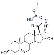 ethyl (17-azido-3beta,16alpha-dihydroxypregn-5-en-20-ylidene)carbazate 结构式