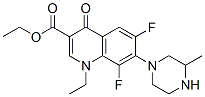 1-Ethyl-6,8-difluoro-1,4-dihydro-7-(3-methyl-1-piperazinyl)-4-oxoquinoline-3-carboxylic acid ethyl ester 结构式