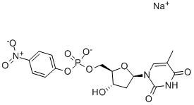 5'-胸苷酸单(4-硝基苯基)酯单钠盐 结构式