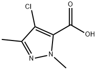 吡唑-5-羧酸,4-氯-1,3-二甲基- 结构式