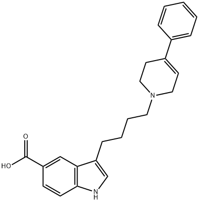 3-[4-(3,6-DIHYDRO-4-PHENYL-1(2H)-PYRIDINYL)BUTYL]-1H-INDOLE-5-CARBOXYLIC ACID HYDROCHLORIDE 结构式