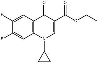 1-环丙基-6,7-二氟-1,4-二氢-4-氧代-3-喹啉甲酸乙酯 结构式