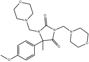 1,3-Bis(morpholinomethyl)-5-(p-methoxyphenyl)-5-methylhydantoin 结构式