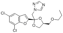 1H-1,2,4-Triazole, 1-((2-(5,7-dichloro-2-benzofuranyl)-4-(propoxymethy l)-1,3-dioxolan-2-yl)methyl)-, cis- 结构式