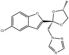 cis-1-((2-(5-Chloro-2-benzofuranyl)-4-methyl-1,3-dioxolan-2-yl)methyl) -1H-1,2,4-triazole 结构式