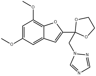 1-((2-(5,7-Dimethoxy-2-benzofuranyl)-1,3-dioxolan-2-yl)methyl)-1H-1,2, 4-triazole 结构式