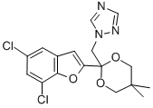 1H-1,2,4-Triazole, 1-((2-(5,7-dichloro-2-benzofuranyl)-5,5-dimethyl-1, 3-dioxan-2-yl)methyl)- 结构式