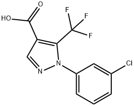 1-(3-氯苯基)-5-(三氟甲基)-1H-吡唑-4-羧酸 结构式