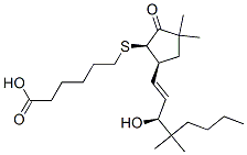 Hexanoic acid, 6-((5-(3-hydroxy-4,4-dimethyl-1-octenyl)-3,3-dimethyl-2 -oxocyclopentyl)thio)-, (1R-(1alpha,5beta(1E,3S)))- 结构式