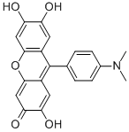 9-二甲基氨苯基-2,3,7-三羟基-6-荧光酮 结构式