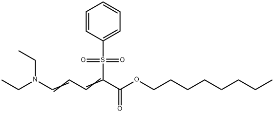 5-N,N-二乙基氨基-2-苯基磺酰基-2,4-戊二烯酸辛酯 结构式