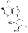 9-[(1R,2S,3R,4S)-2,3-Dihydroxy-4-methylcyclopentyl]-1,6-dihydro-9H-purin-6-one 结构式