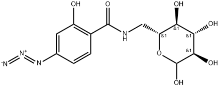 6-[(4-叠氮基-2-羟基苯甲酰基)氨基]-6-脱氧-D-吡喃葡萄糖 结构式
