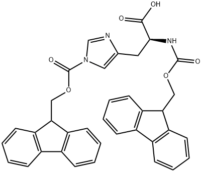 N,N'-双(9-芴甲氧羰基)-L-组氨酸 结构式