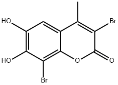 3,8-二溴-6,7-二羟基-4-甲基-2H-甲烯-2-酮 结构式