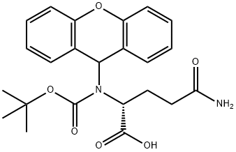 N-[叔丁氧羰基]-N'-9H-氧杂蒽-9-基-D-谷氨酰胺 结构式