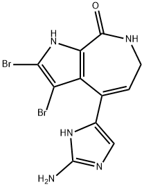 4-(2-Amino-1H-imidazol-4-yl)-2,3-dibromo-6,7-dihydropyrrolo[2,3-c]azepin-8(1H)-one 结构式