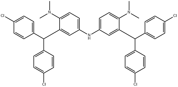 1,4-Benzenediamine, 2-(bis(4-chlorophenyl)methyl)-N4-(3-(bis(4-chlorop henyl)methyl)-4-(dimethylamino)phenyl)-N1,N1-dimethyl- 结构式