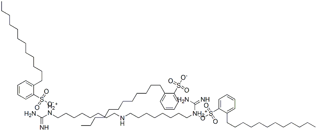 1,1'-Iminodi(octamethylene)diguanidinium tris(dodecylbenzenesulfonate) 结构式