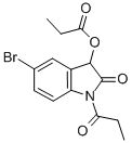 5-Bromo-N,O-dipropionyldioxindole 结构式