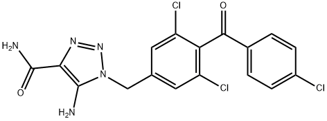 5-氨基-1-(3,5-二氯-4-(4-氯苯甲酰基)苄基)-1H-1,2,3-三氮唑-4-甲酰胺 结构式