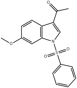 1-(6-Methoxy-1-(phenylsulfonyl)-1H-indol-3-yl)ethanone 结构式